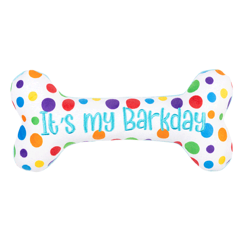 [HK60541] HUXLEY & KENT Dog Power Plush It's My Barkday Bone L