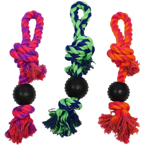 [APP33362] AMAZING PET Rope Tug w/Pimple Ball