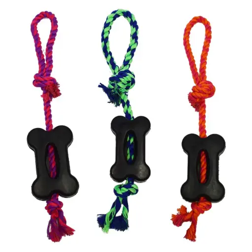 [APP33368] AMAZING PET 4" Flat Bone w/Rope Handle