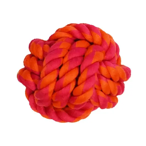 [APP56175] AMAZING PET Rope Ball 4" Orange/Magenta