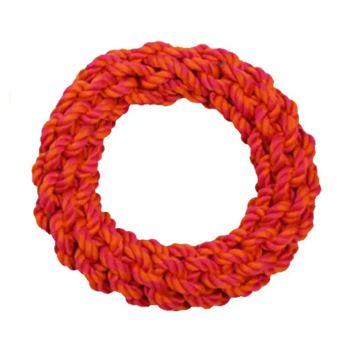 [APP56188] AMAZING PET Rope Ring 9" Orange/Magenta