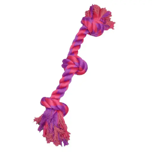 [APP56198] AMAZING PET Rope 3 Knot Bone 20" Purple/Magenta