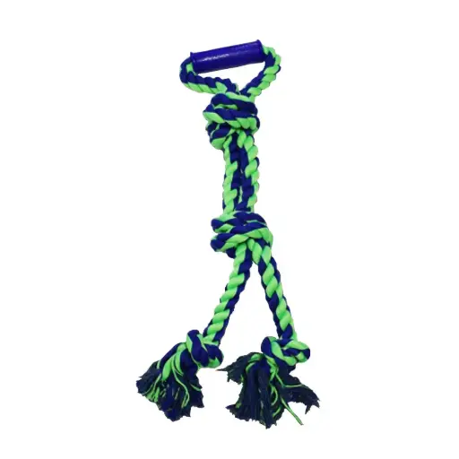 [APP56217] AMAZING PET Rope 3 Knot w/Handle 23.5" Blue/Green