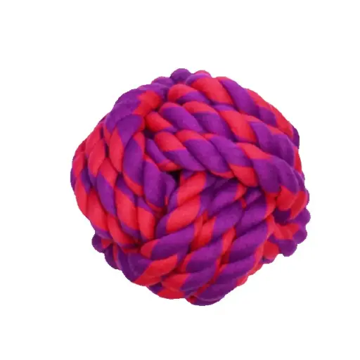 [APP56248] AMAZING PET Rope Ball 2.75" Purple/Magenta