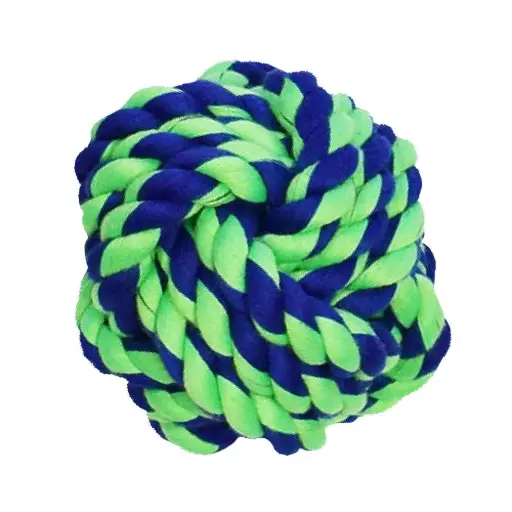 [APP56249] AMAZING PET Rope Ball 4" Blue/Green