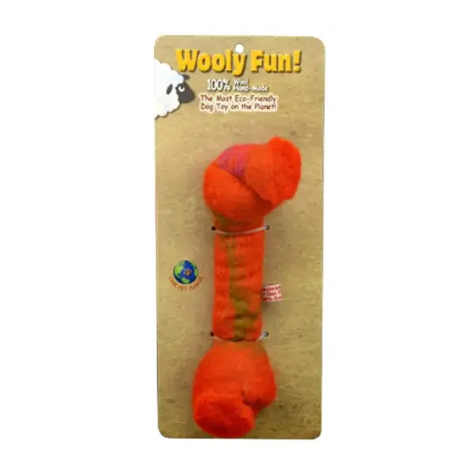 [APP85022] AMAZING PET Wooly Fun Knotted Bone 8.5" Orange