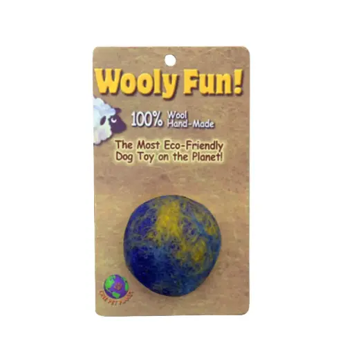 [APP86003] AMAZING PET Wooly Fun Ball 2" Blue