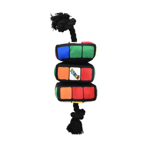 [MP57829] MULTIPET Rubik's Cube Rope w/3 Plush Cubes 11.8"