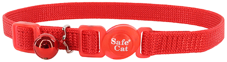 [CA7001 RED] COASTAL Safe Cat Adjustable Collar 8-12x3/8 Red