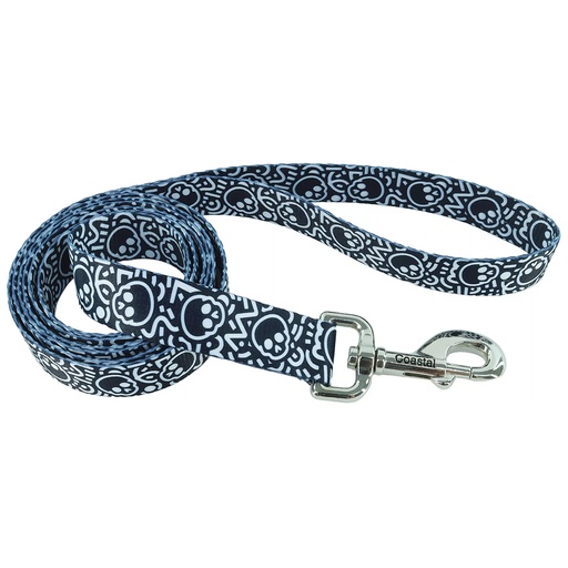 [CA966 SKULLS] PET ATTIRE Lead 6'x1 Skulls