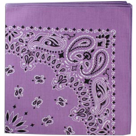 [BAN012] BANDANNA Paisley Lavendar 12pk