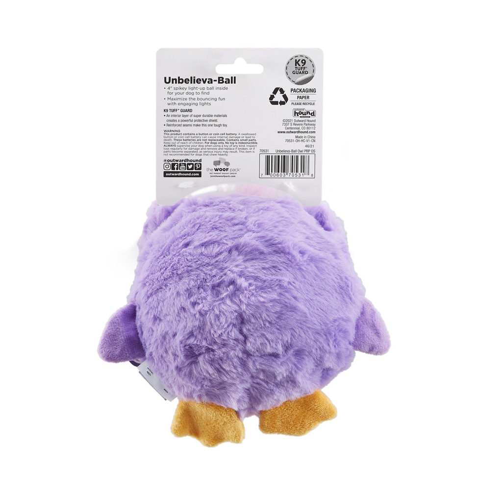 OUTWARD HOUND Unbelieva-Ball Purple Owl