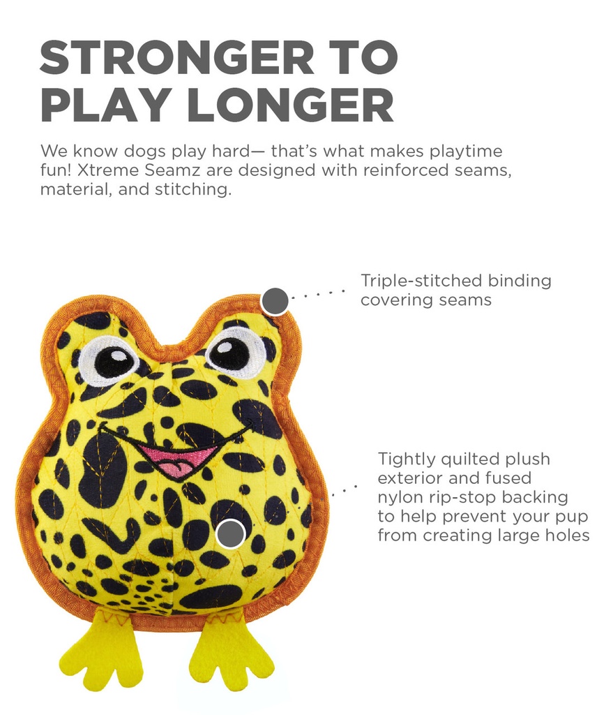OUTWARD HOUND Xtreme Seamz Yellow Dart Frog Medium