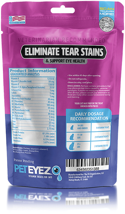 PET EYEZ Vitamin Treats for Cats Freeze Dried Chicken 1oz