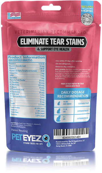 PET EYEZ Vitamin Treats for Cats Freeze Dried Beef Liver 1oz
