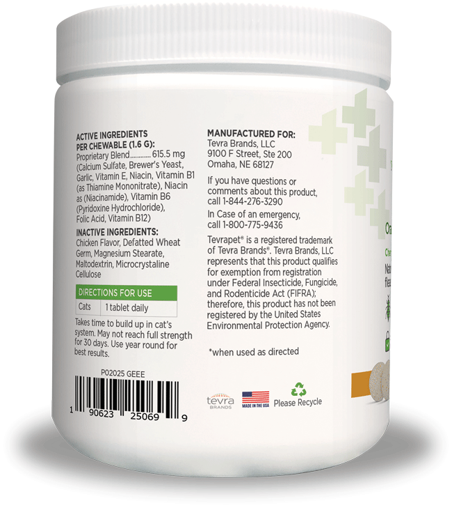 VETALITY Naturals Oral Flea & Tick Chews for Cats 120ct