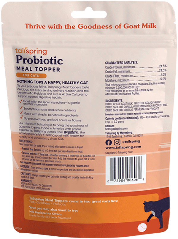 *TAILSPRING Meal Topper for Cats Probiotic 4oz