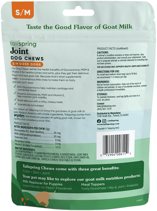 TAILSPRING Functional Dog Chews Joint S/M 6.4oz