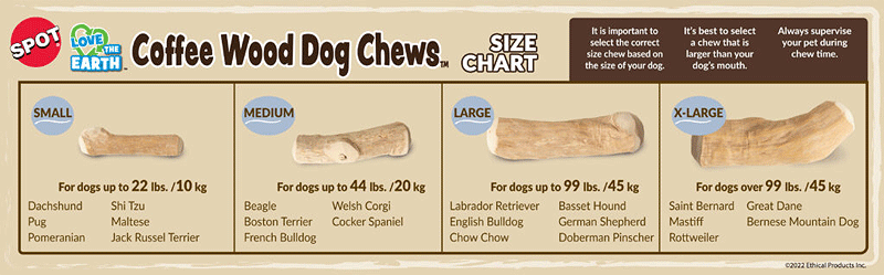 ETHICAL/SPOT Love The Earth Coffee Wood Dog Chew S