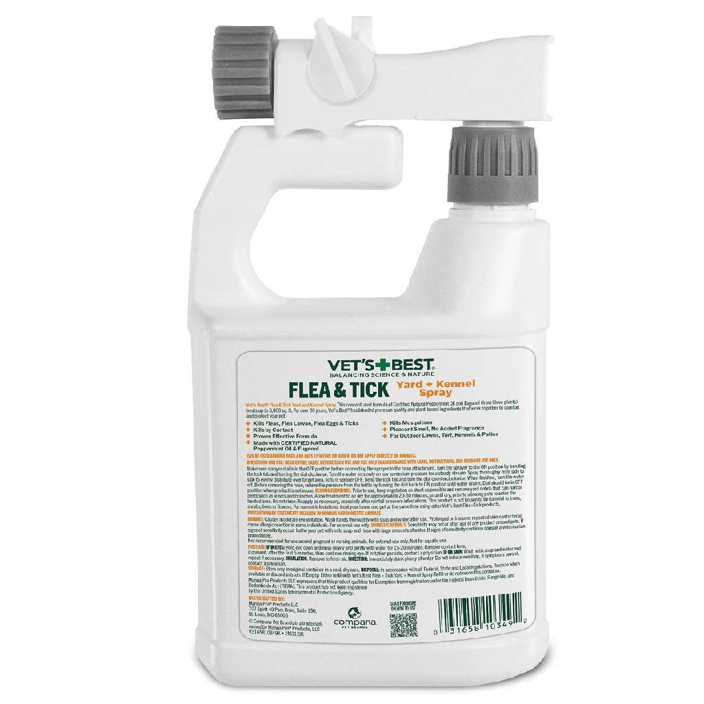 VETS BEST Flea + Tick Yard & Kennel Spray 32oz
