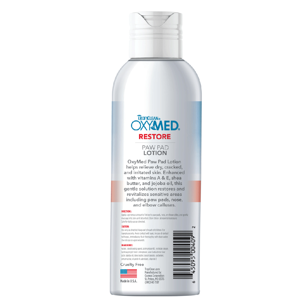 TROPICLEAN OxyMed Lotion for Paw Pads, Nose & Elbows 4oz