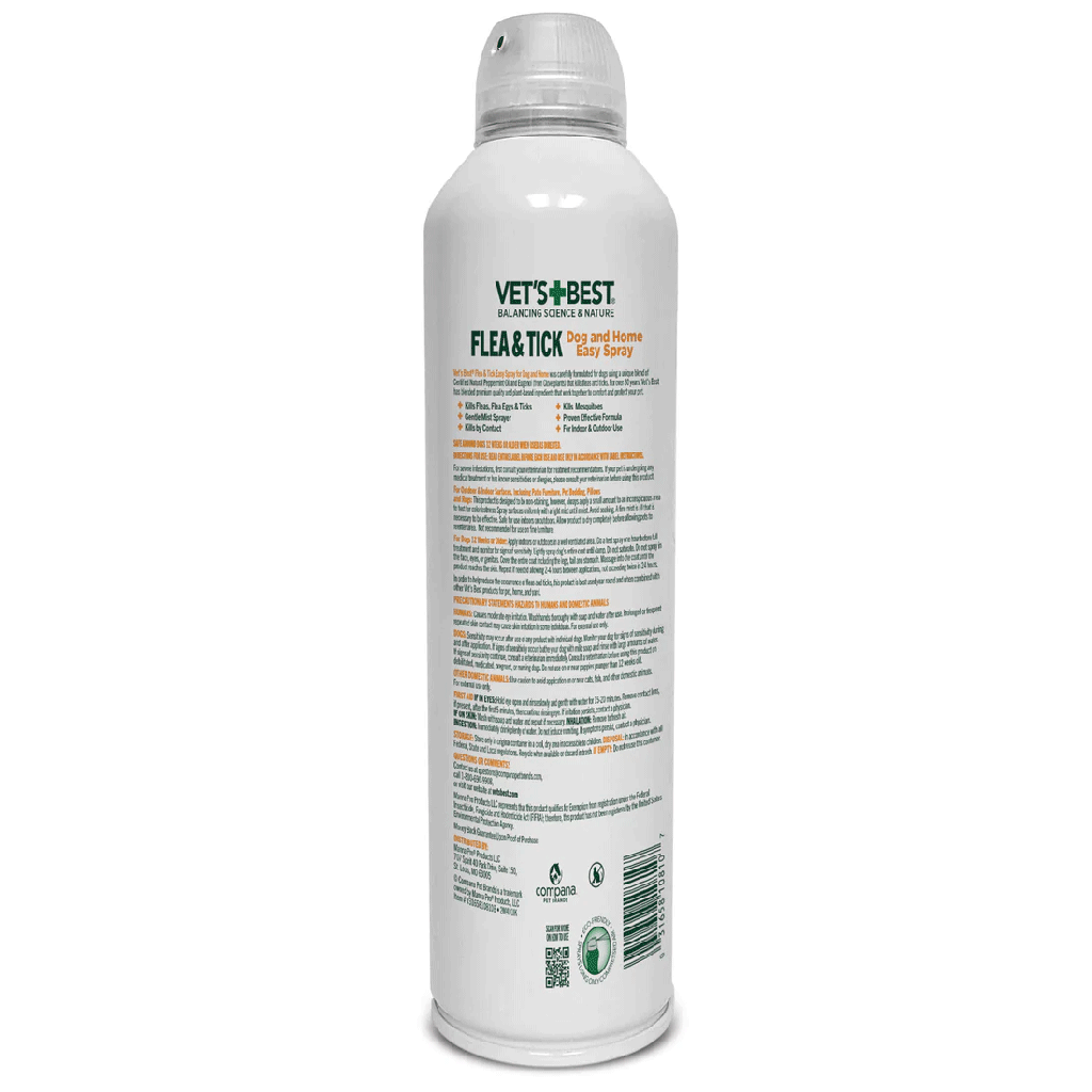 VETS BEST Flea + Tick Spray 14oz (aerosol)