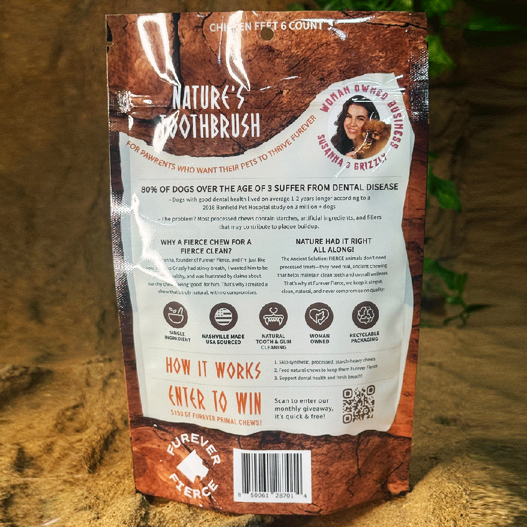 FUREVER PRIMAL Chicken Feet 6ct Bag 