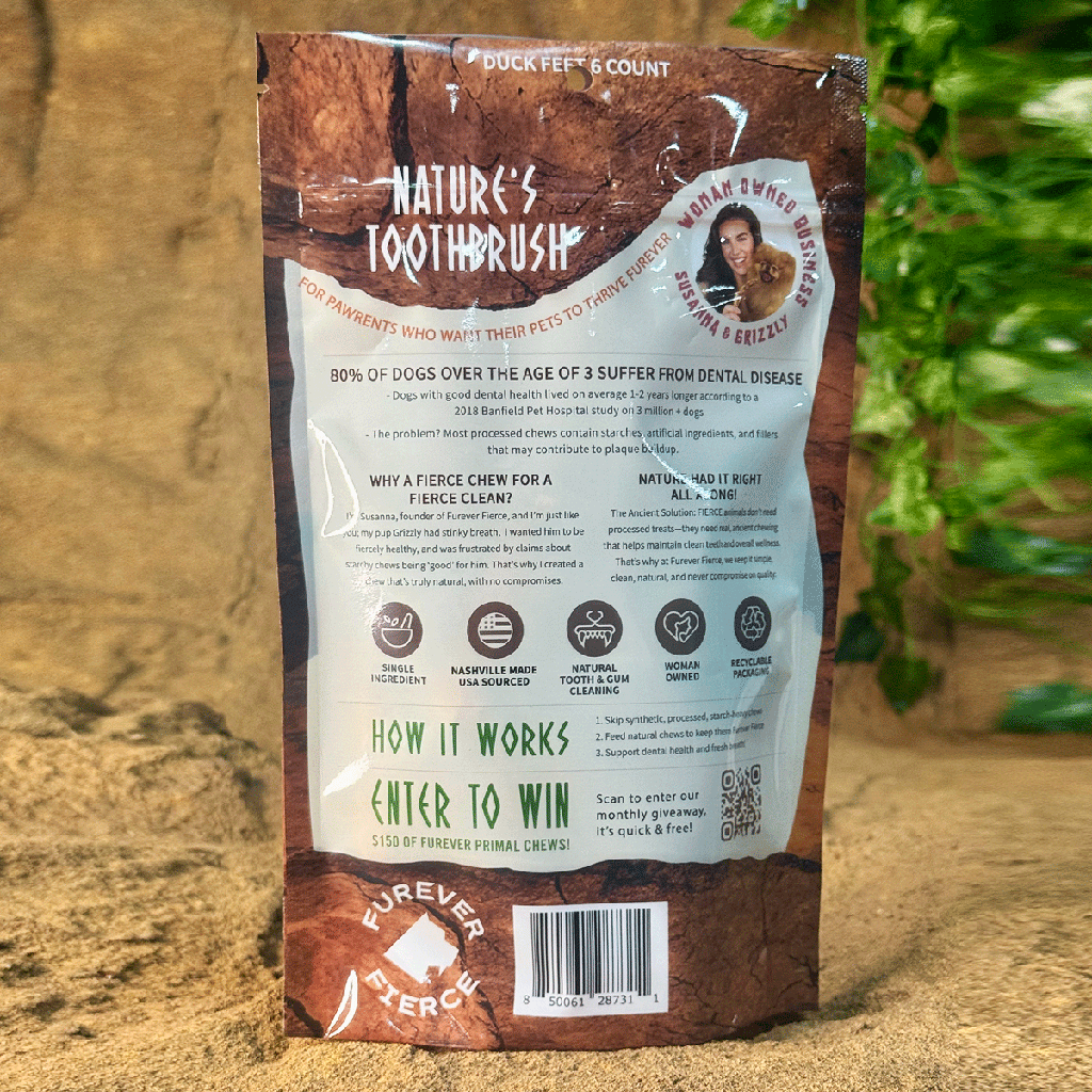 FUREVER PRIMAL Duck Feet 6ct Bag