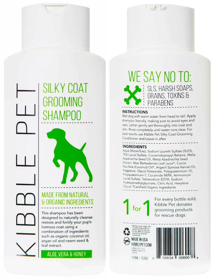 KIBBLE PET Silky Coat Grooming Shampoo Aloe & Honey 13.5oz