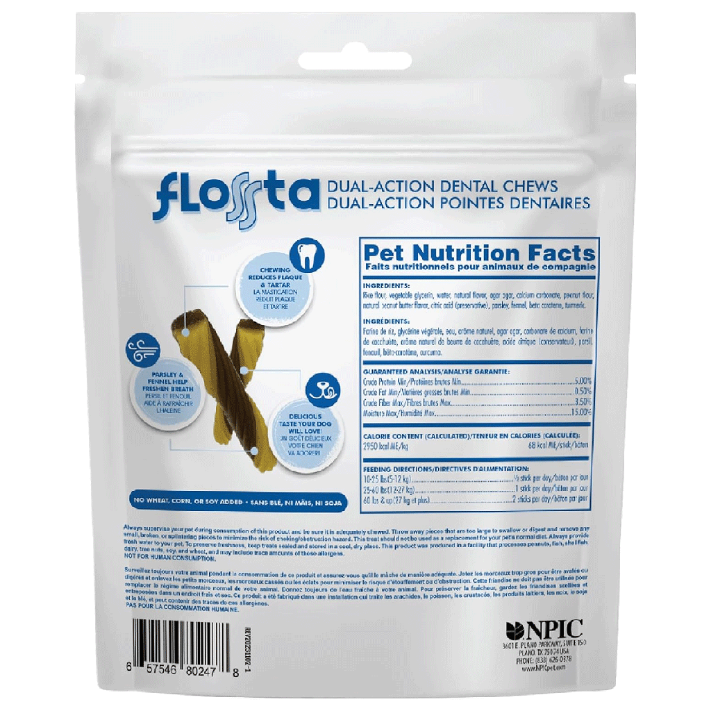 N-BONE FLOSSta Dental Chews Peanut Butter 15ct