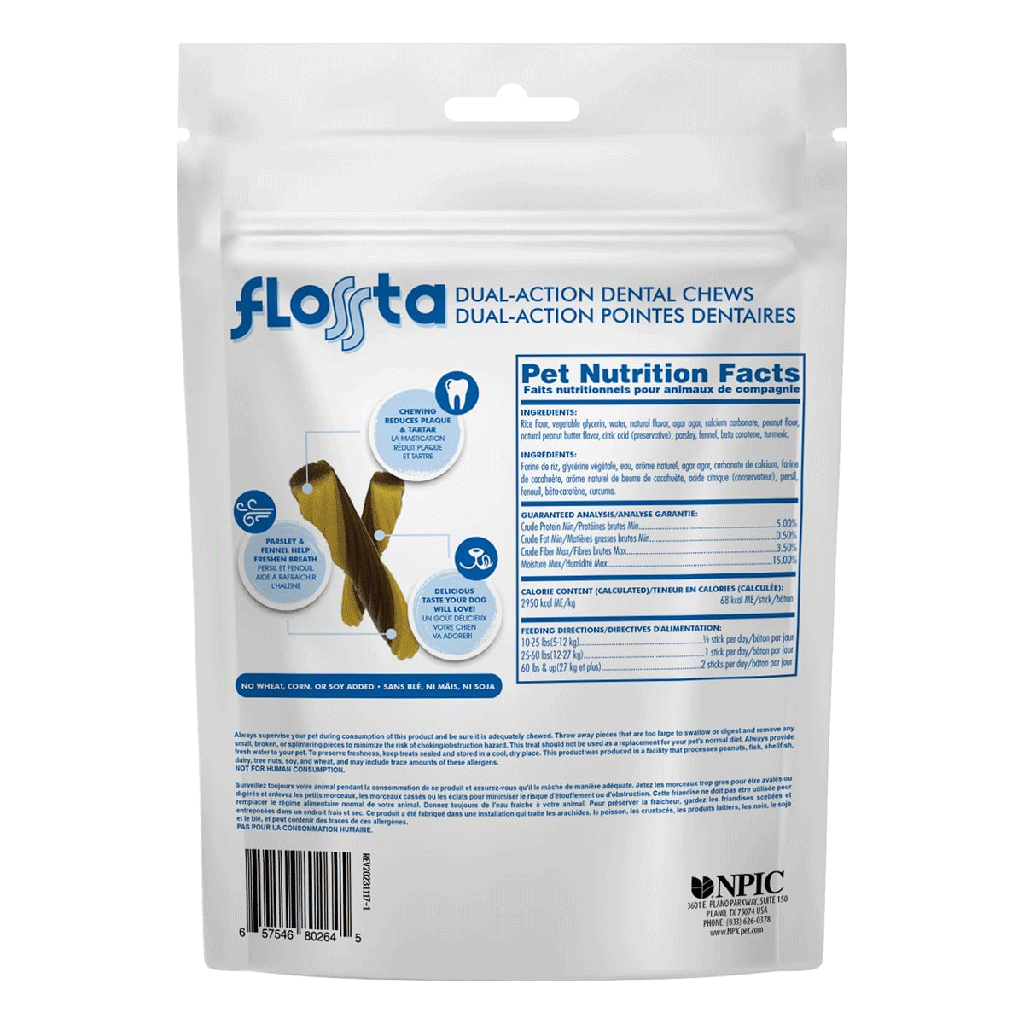 N-BONE FLOSSta Dental Chews Peanut Butter 8ct