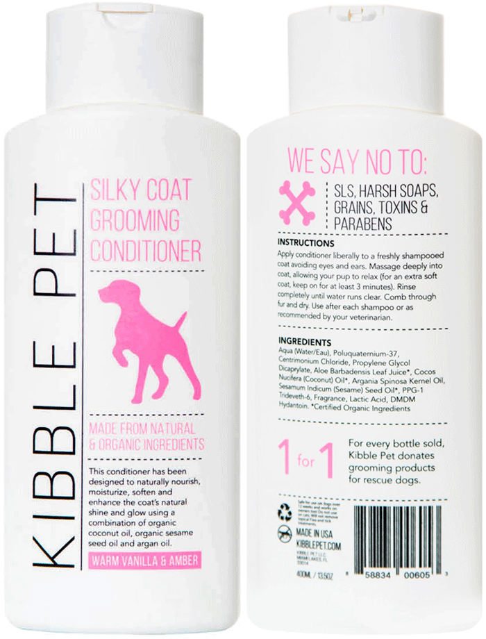 KIBBLE PET Silky Coat Grooming Conditioner Vanilla 13.5oz
