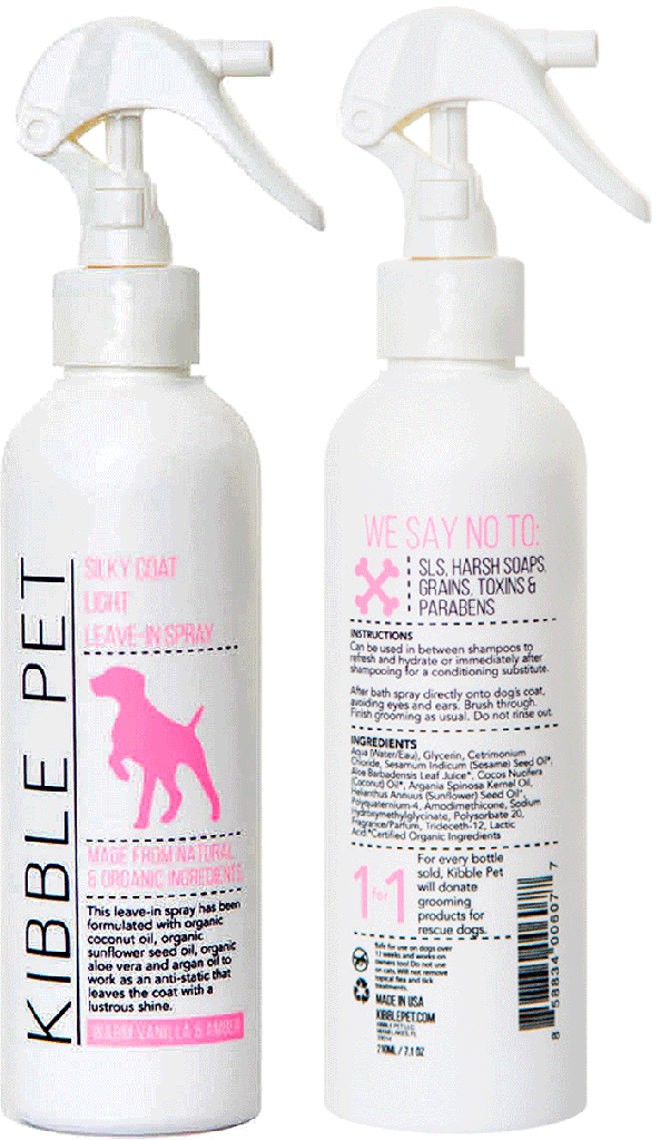 KIBBLE PET Silky Coat Light Leave-in Spray Vanilla 7.1oz