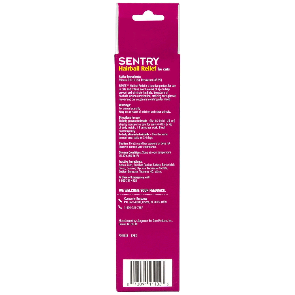 SENTRY Hairball Relief Malt Flavor 4.4oz