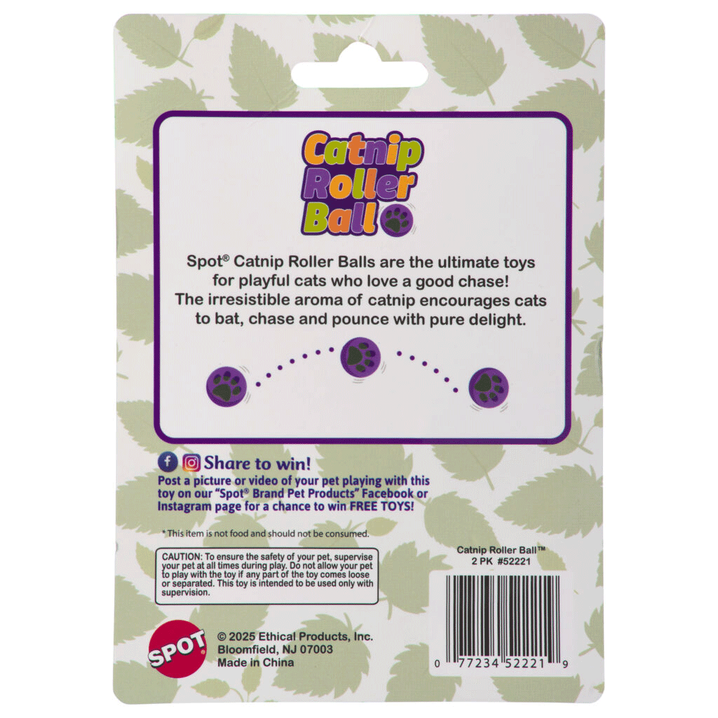 ETHICAL/SPOT Catnip Roller Ball 2pk