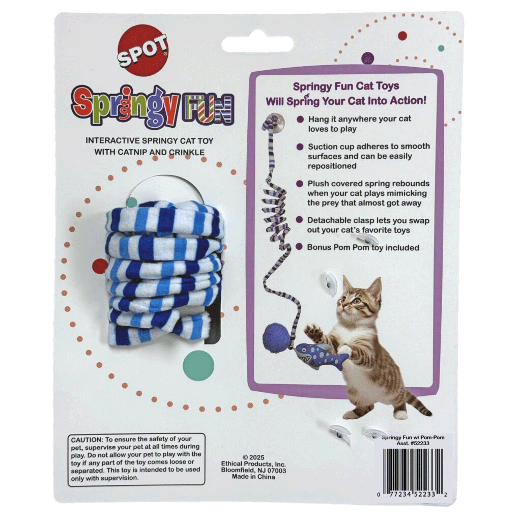 ETHICAL/SPOT Cat Springy Fun Toy & Pom Pom