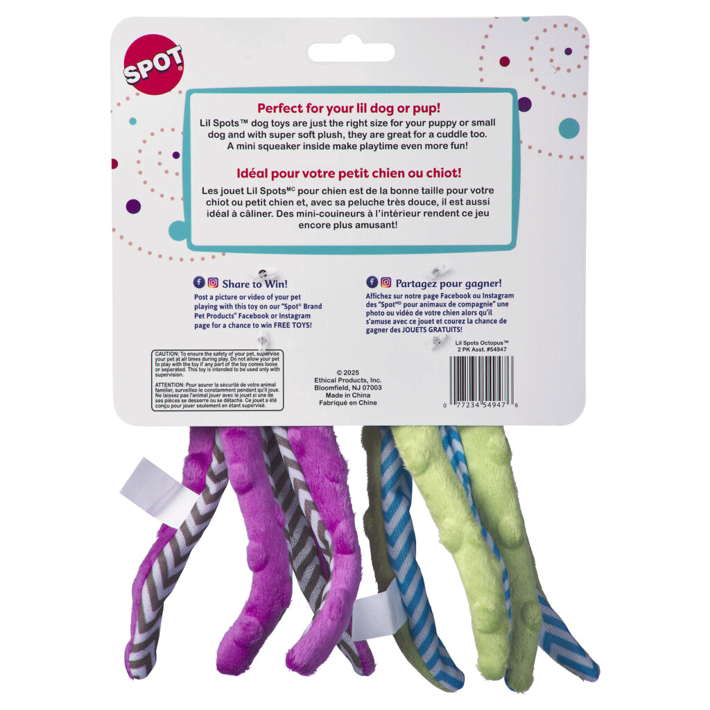 ETHICAL/SPOT Lil Spots Octupus 8" 2pk