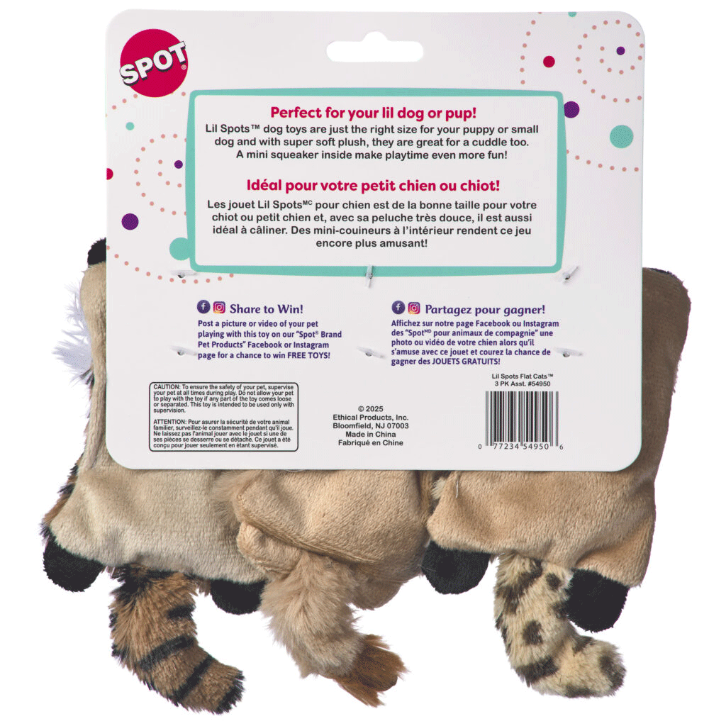 ETHICAL/SPOT Lil Spots Flat Cats 5" 2pk