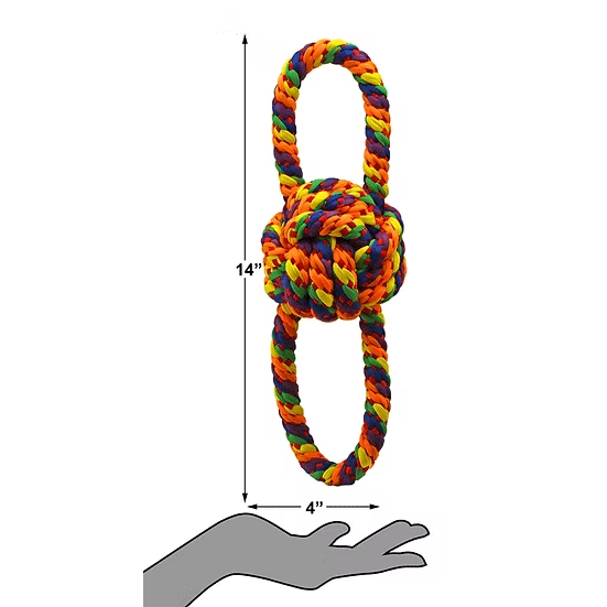 PETSPORT Kaleidoscope Double Handle Knot Ball 14"