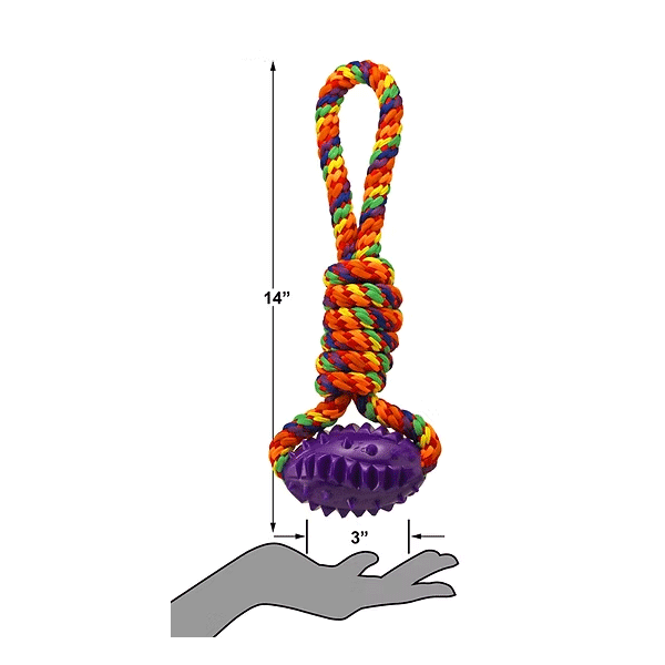 PETSPORT Kaleidoscope Tuff Tug with TPR Football 15"