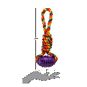 PETSPORT Kaleidoscope Tuff Tug with TPR Football 15"