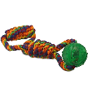 PETSPORT Kaleidoscope Rope Handle Tug with TPR Ball 14"