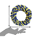 PETSPORT Twisted Chews Medium Braided Cotton Rope Ring 7"