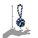 PETSPORT 80399 Twisted Chews-Mini Braided Monkey Fist Rope 7"