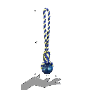 PETSPORT Twisted Chews-Medium Braided Cotton Rope Tug w/ TPR Ball 14"