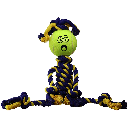 PETSPORT 80360 Twisted Chews-Medium Braided Cotton Rope Rasta Man w/ Tuff Ball 18"