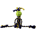 PETSPORT Twisted Chews-Mini Braided Cotton Rope Rasta Man w/ Tuff Ball 9"