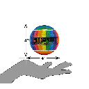 PETSPORT Rainbow Squeak Ball  4" 1pk