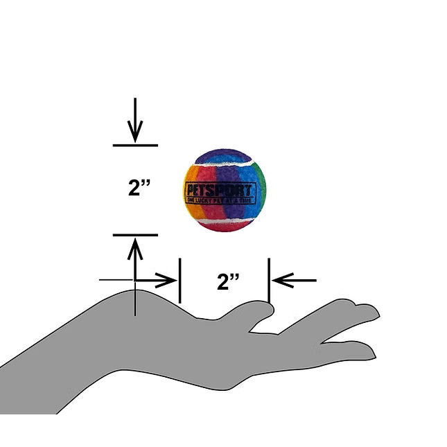 PETSPORT Rainbow Squeak Ball 1.8" 3pk