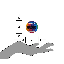 PETSPORT Rainbow Squeak Ball 1.8" 3pk